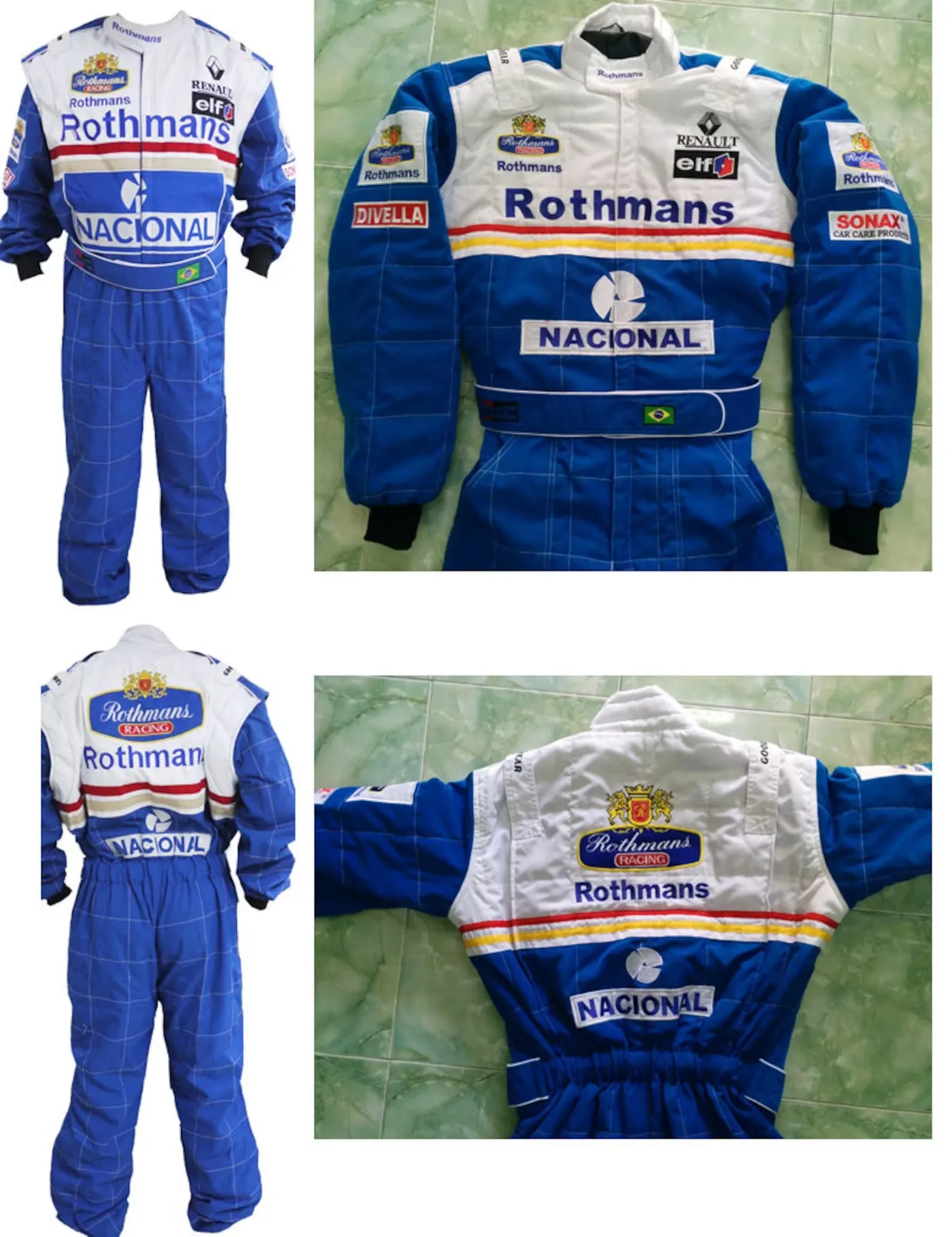 Ayrton Senna F1 Motorsport Embroidered Fan Racing Kart Suit