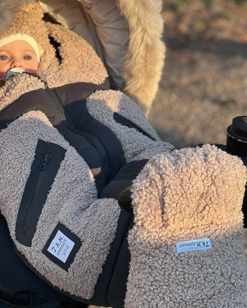 >7 A.M. Enfant Blanket 212 Evolution TEDDY APPLIQUÉ - Oatmeal Smokey (6M-4T)