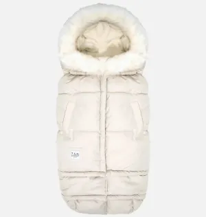 >7 A.M. Enfant Blanket 212 Evolution TUNDRA - Heather Beige - White Faux Fur (6M-4T)