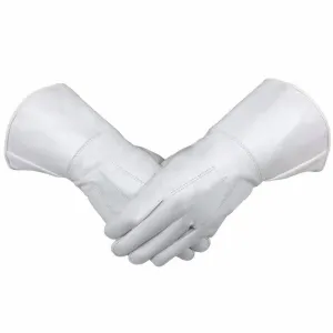 Masonic Gauntlet - White Piper Drummer Leather