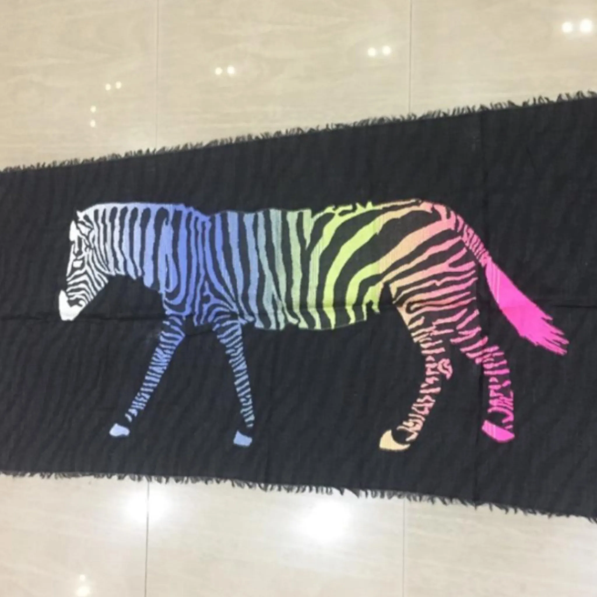 Ombre Zebra Print Scarf Grey